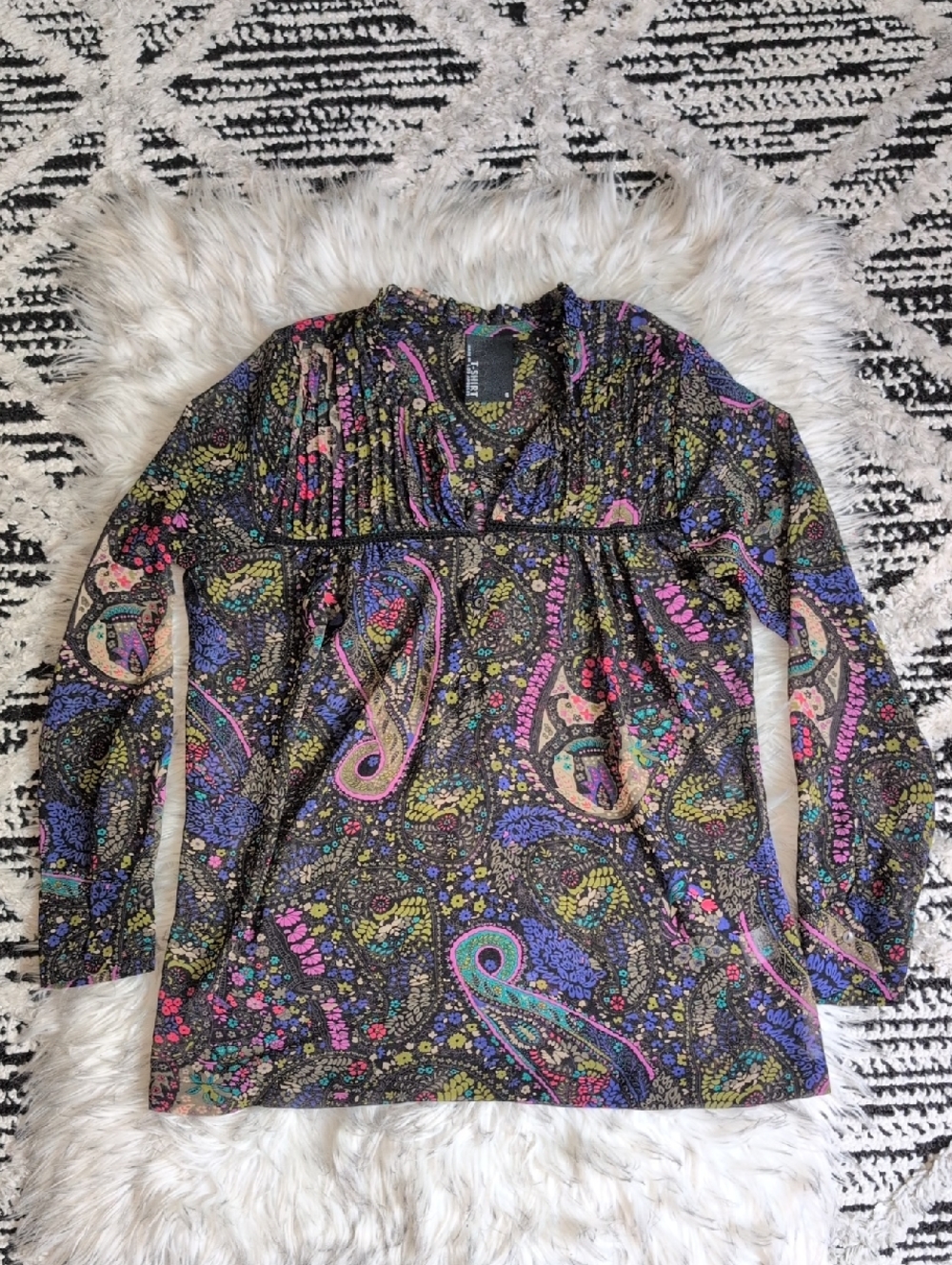 Dolan Paisley Floral Blouse Size Small
